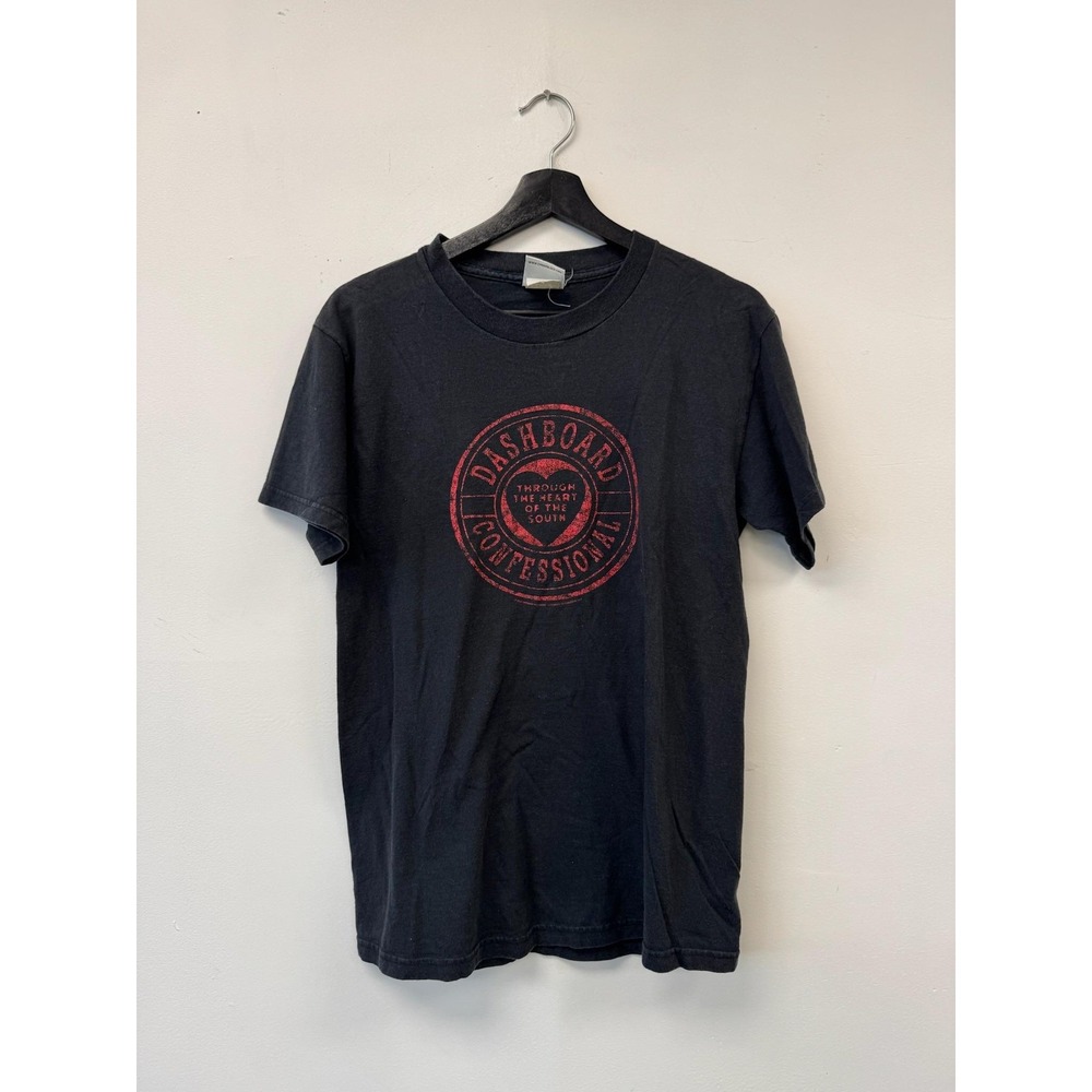 VTG Dashboard Confessional Shirt Mens Small Black Tour Graphic Band Tee Emo Rock
